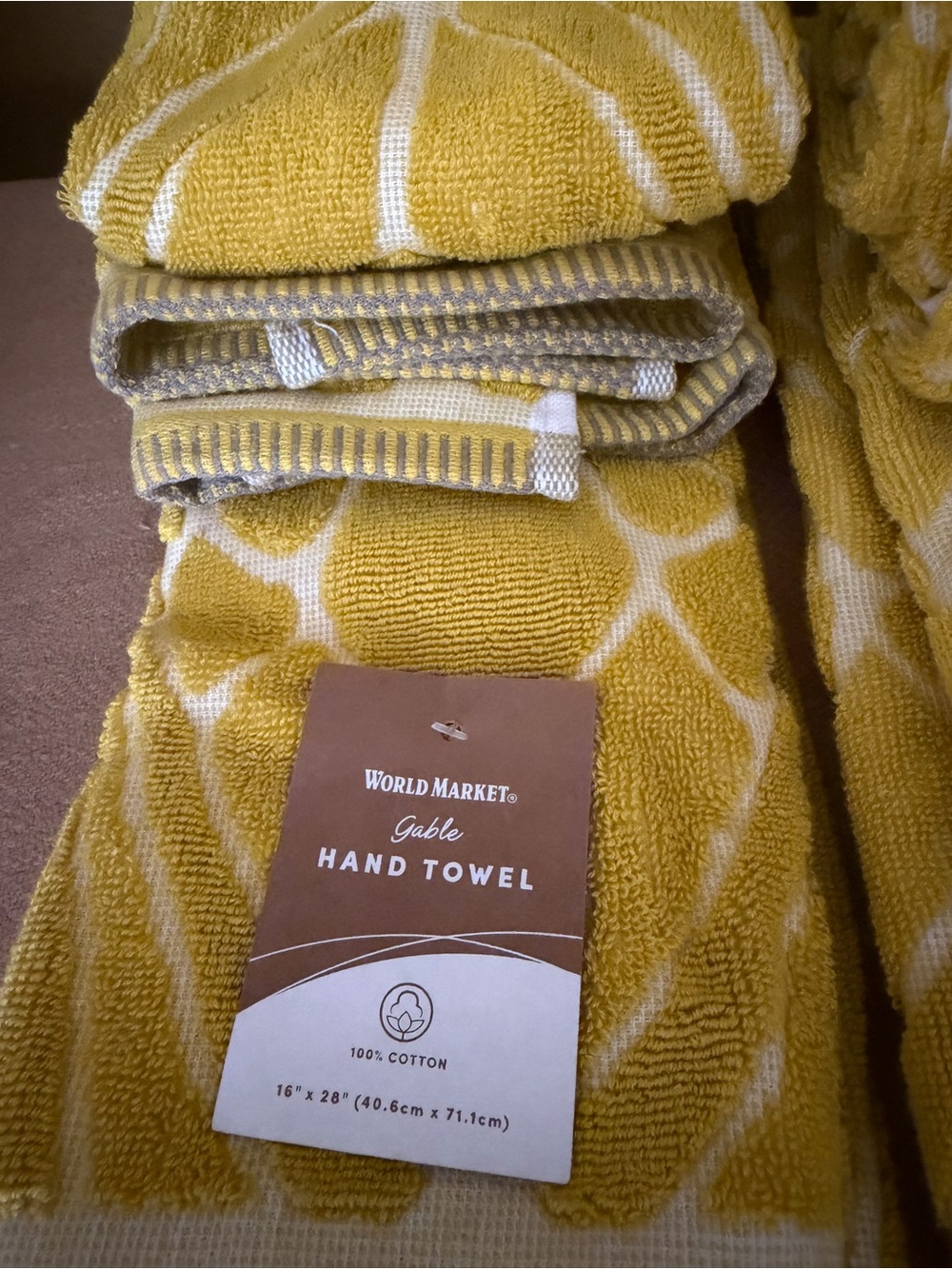Cost Plus World Market Yellow Floral-Style Towel 4 piece Set - Picture 2 of 8